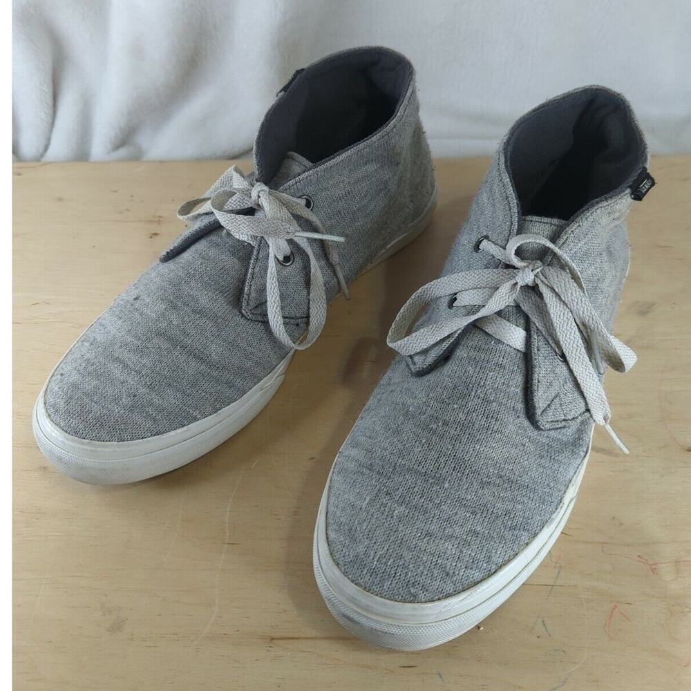 Vans Grey Mid High Top Shoes Mens Size 8.5 Womens Size 10 Grey Classy